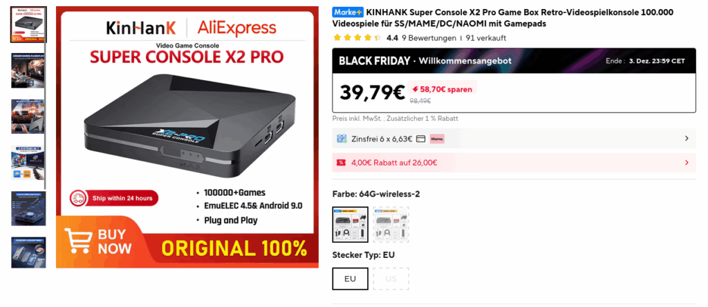 AliExpress KinHank Super C onsole X2 Pro